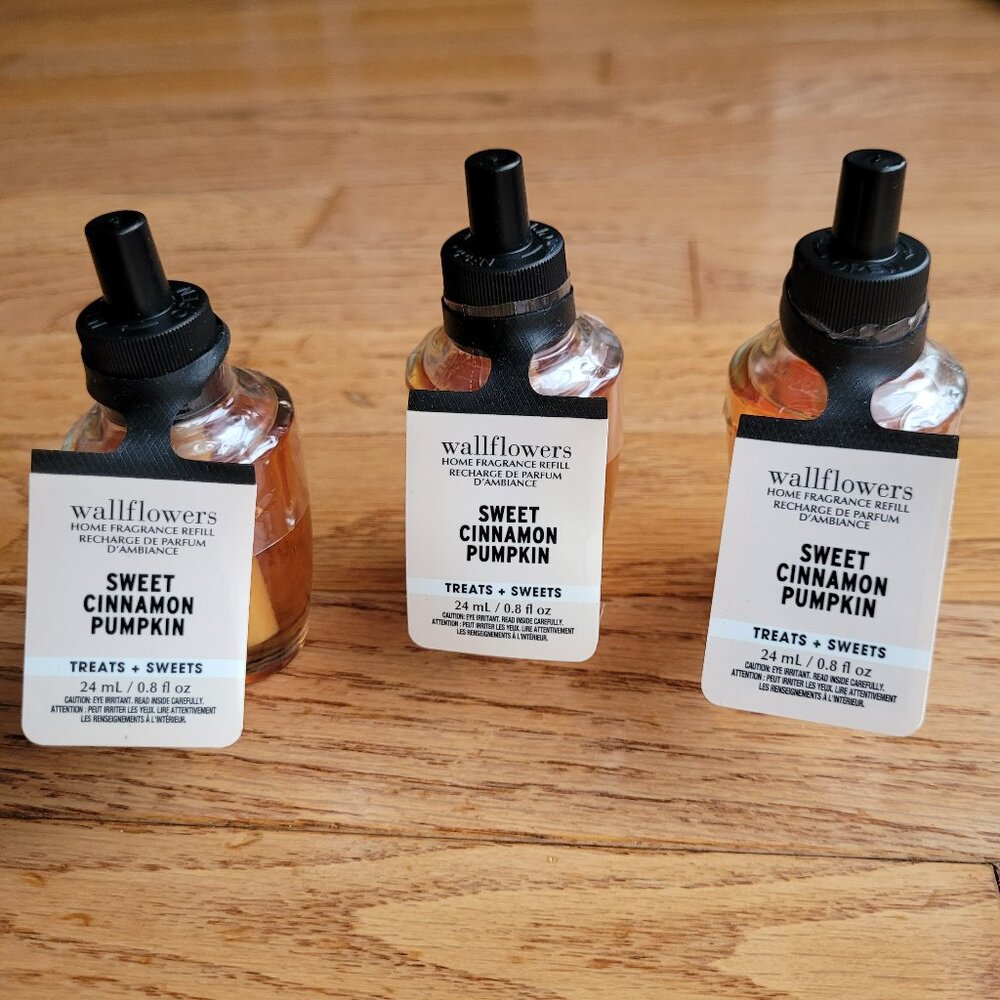 NWT Bath & Body Works 3 Sweet Cinnamon Pumpkin Wallflowers Fragrance Refill